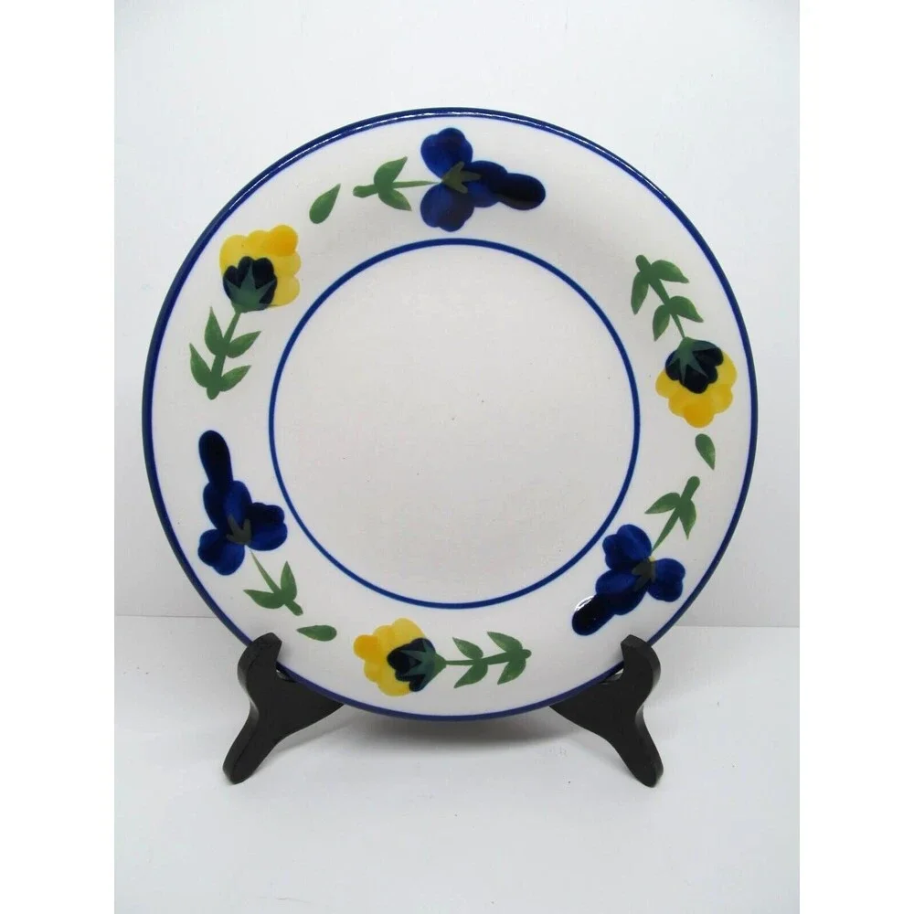 Dansk San Nicolo Blue Yellow Floral 9 1/4